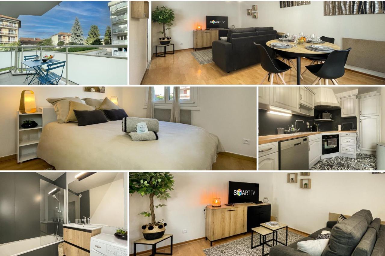 Homey Wood - New - Appartement Avec Une Chambre - Parking Prive Gratuit - Balcon Prive - A 5 Min De La Gare Pour Rejoindre Geneve Annemasse Bagian luar foto